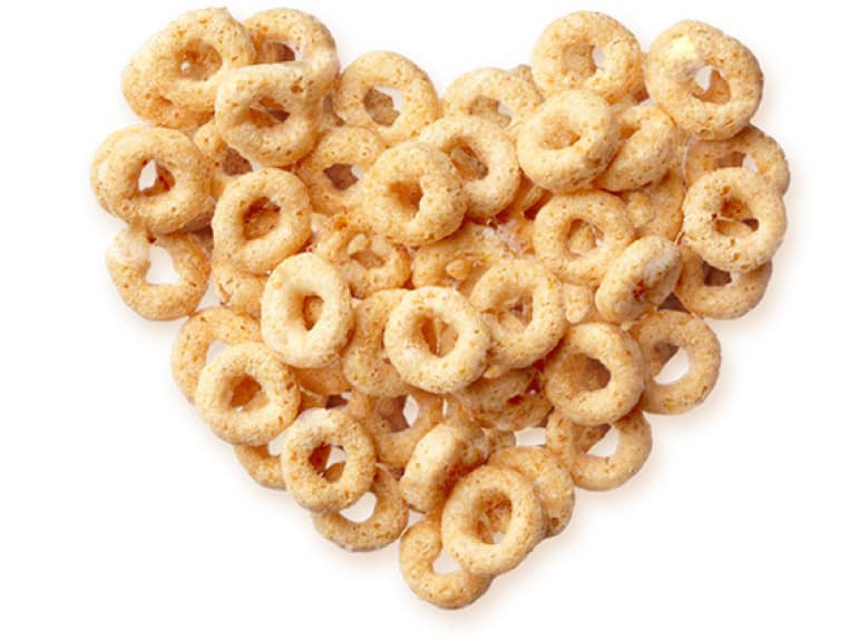 Cheerios shaped in a heart